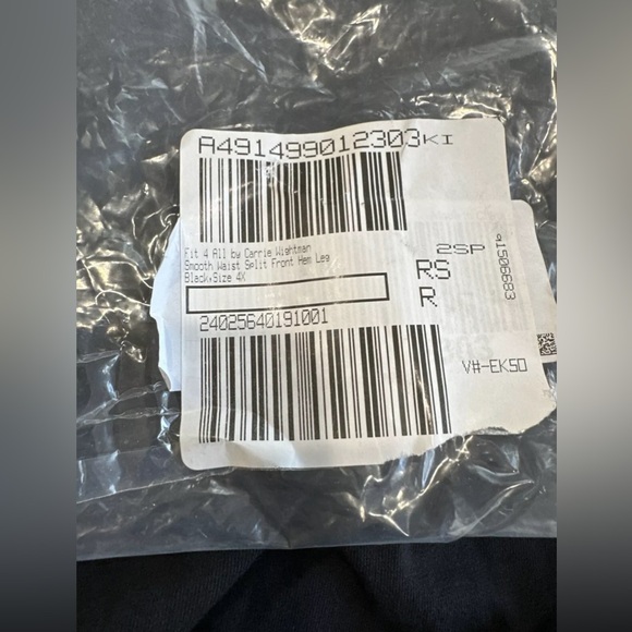 Fit 4 All by Carrie Wightman 4X Smooth Waist Split Front Hem Leg Pant Black NEW - Picture 10 of 10